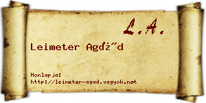 Leimeter Agád névjegykártya